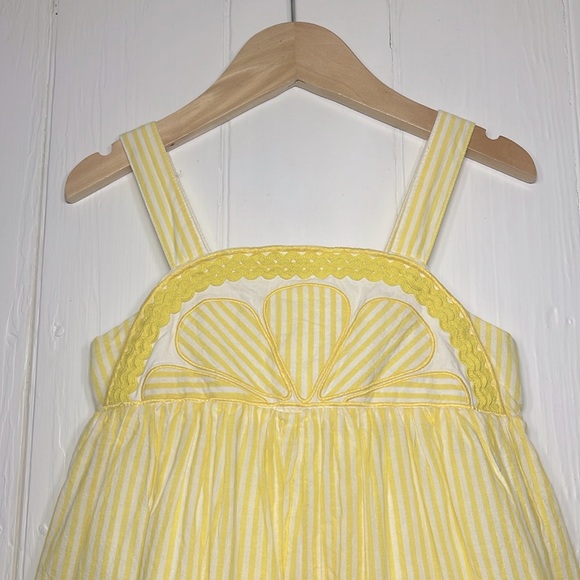 TAHARI VGUC 100% Cotton Lined Stripped Rickrack Lemon Citrus Fruit Dress - Picture 2 of 2